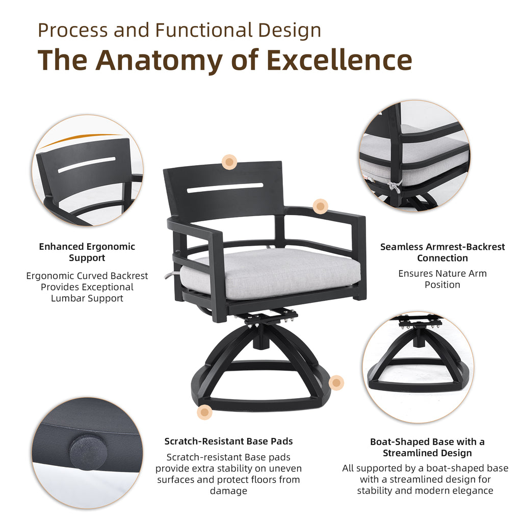 5-Piece Outdoor Pedestal Dining Set