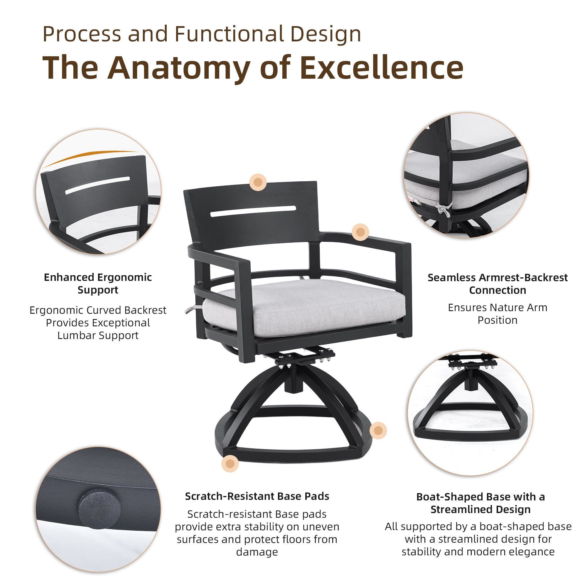 5-Piece Outdoor Pedestal Dining Set