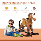 Qaba Kids Metal Plush Ride-On Rocking Horse Chair Toy