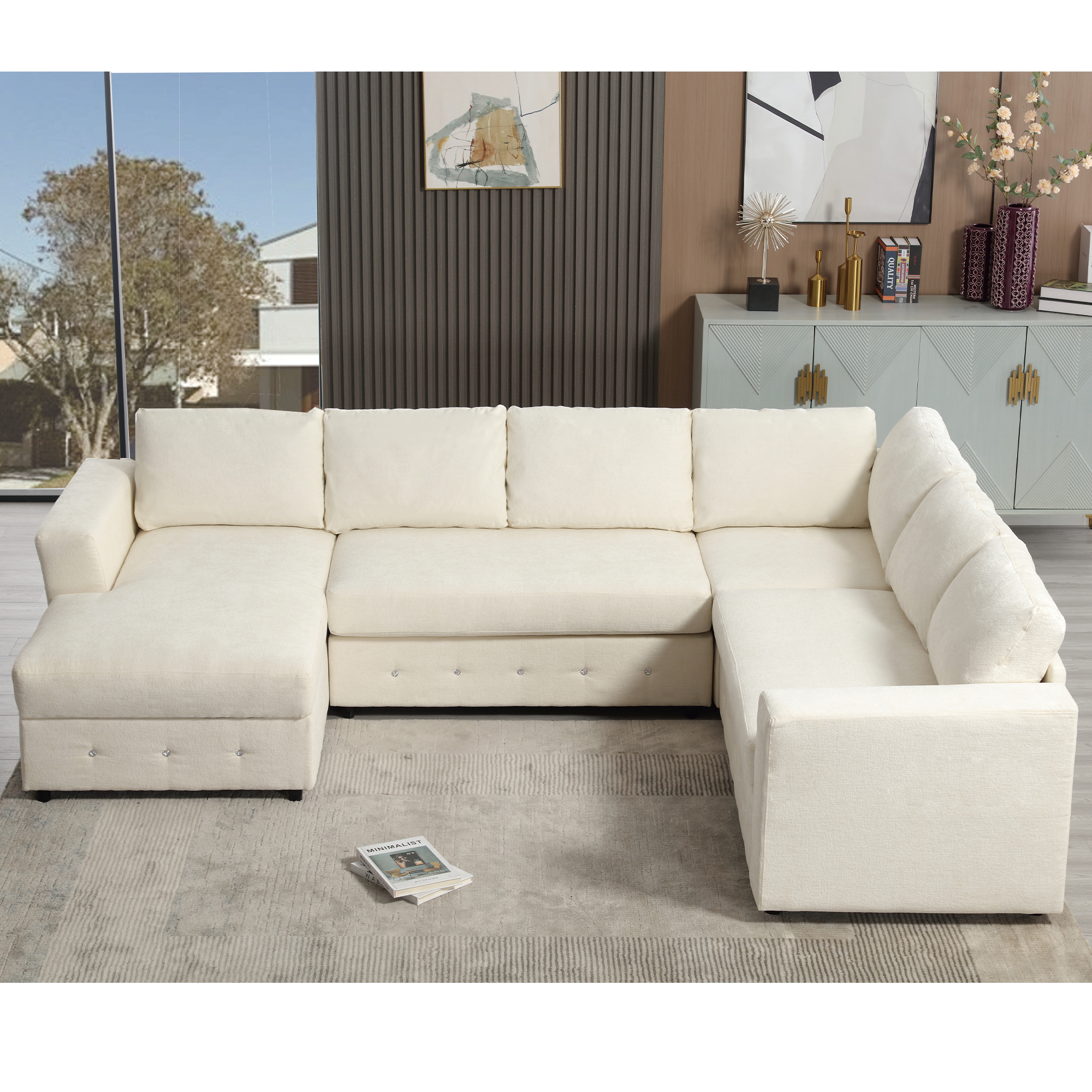 110.75" Modern U Shaped Sectional Sofa