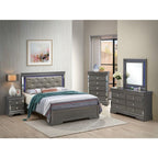 Transitional Style King Bed In Metallic