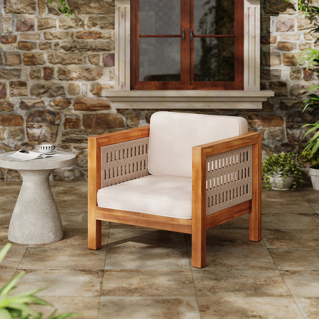 Acacia Wood Outdoor Club Chair