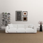 Kely 100'' Cream Boucle Upholstered Sofa