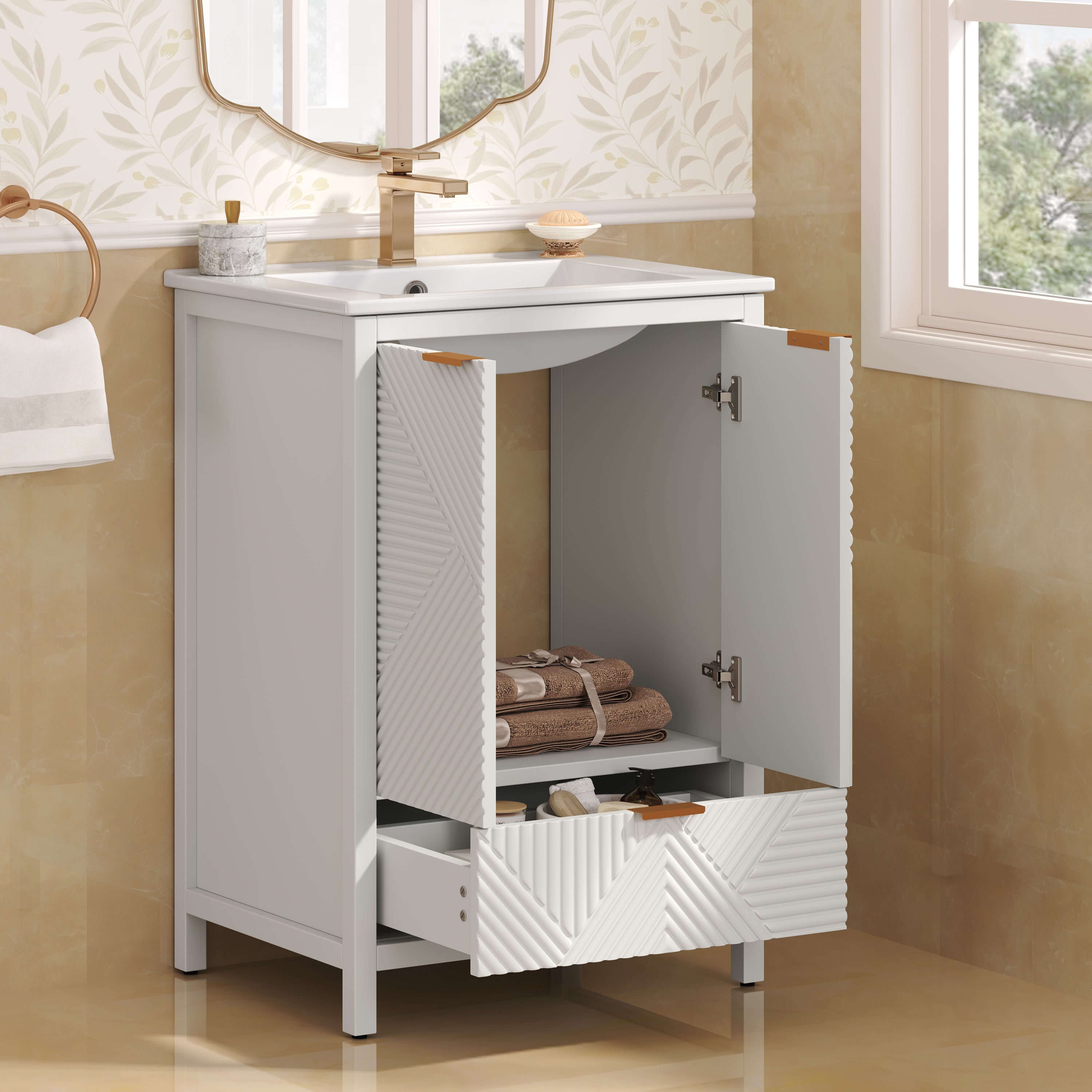 24 Inches Bathroom Vanity with Sink Combo