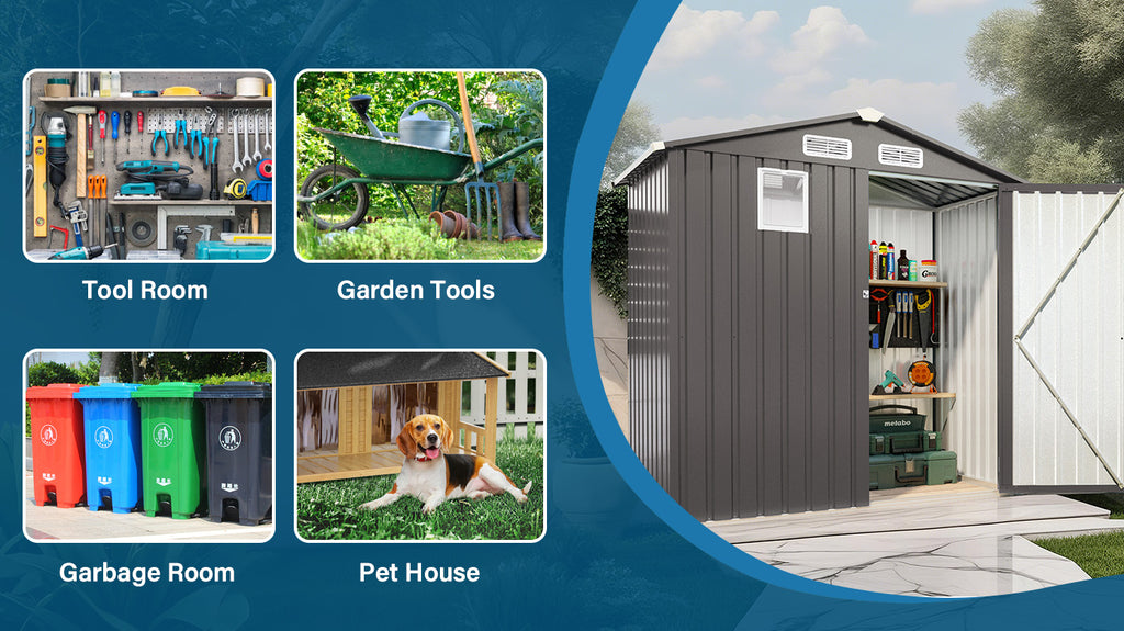 6X 3.6FT Metal Outdoor Storage Shed