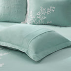 Oversized Cotton Jacquard Comforter Set Aqua Cal King