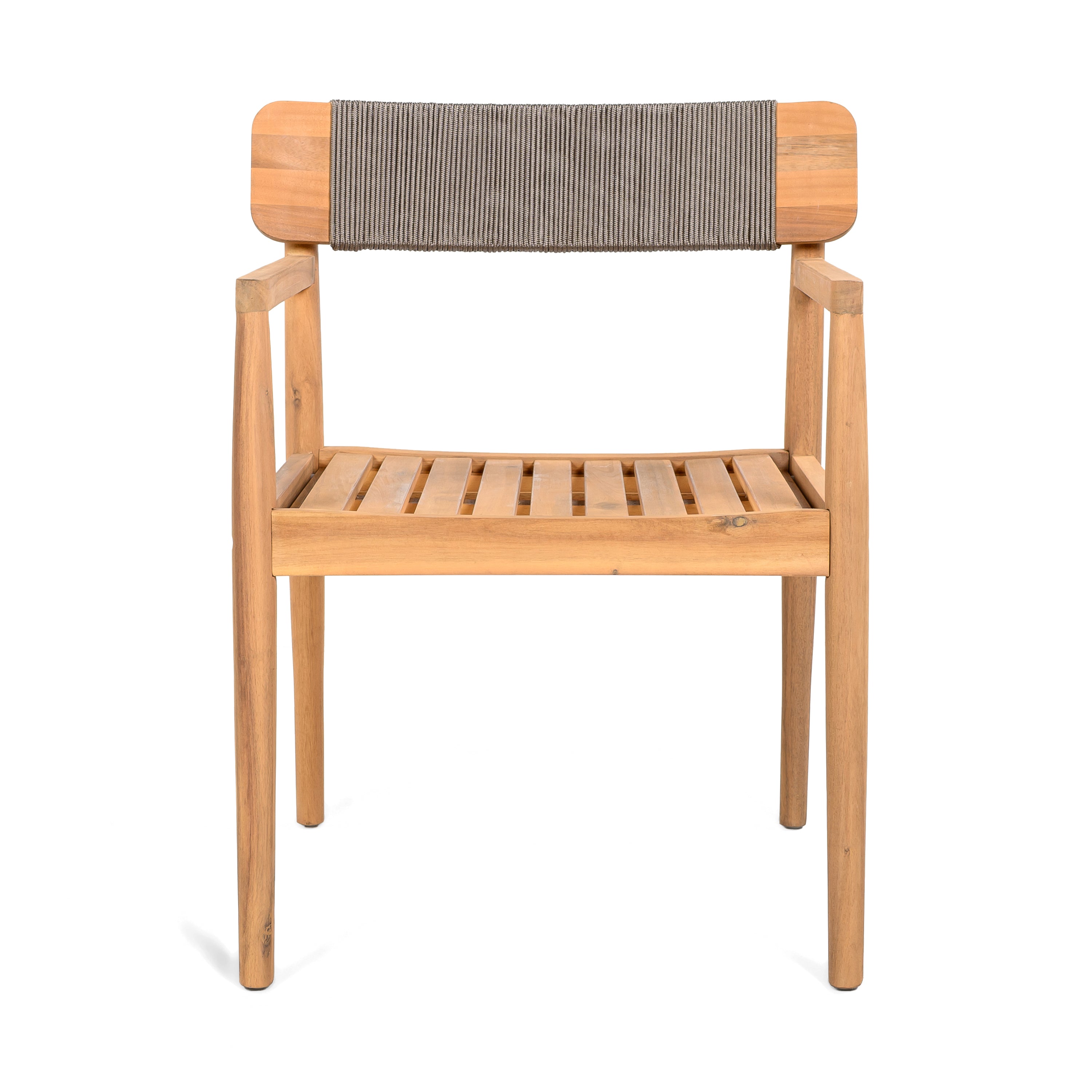 Creative Braided Acacia Wood Outdoor Dining Chairs