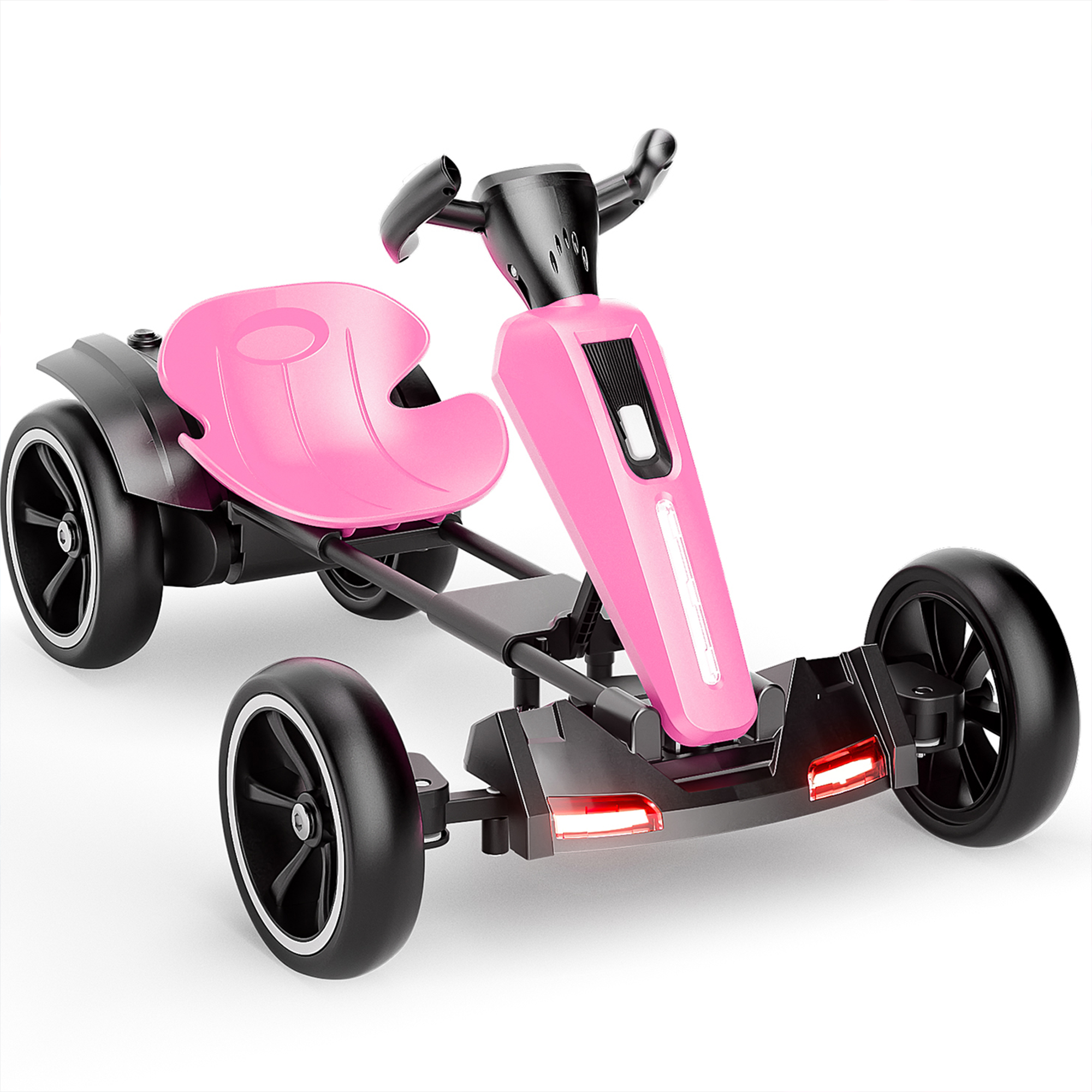 12V Electric Kids Pedal Go Kart - Magenta