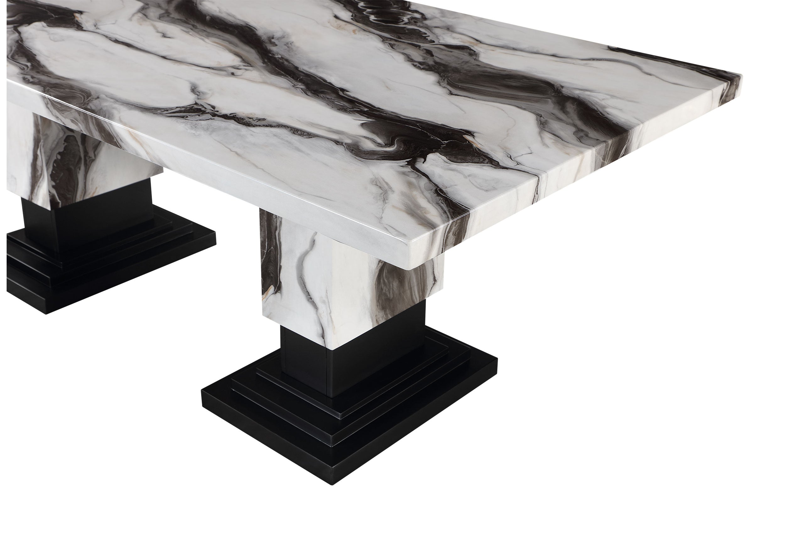 Stacey Zebra White/Black Dining Table