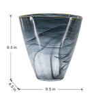 Smokey Black Gold Rimmed Glass Vase