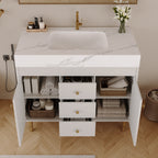 36 In Modern Free-standing Bathroom Vanity with Ceramic Sink & Ample Storage