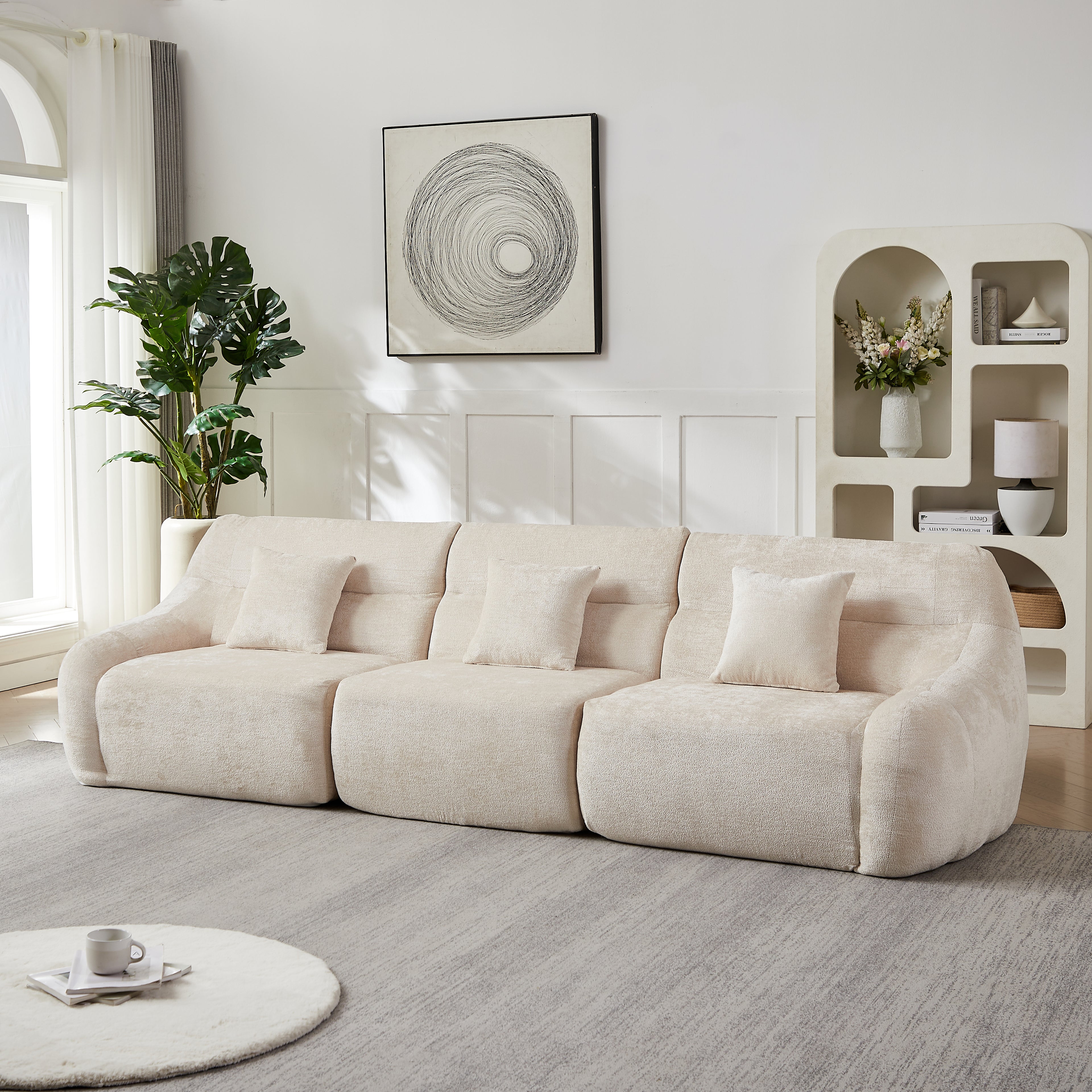 123.2-Inch Modern Luxury Curved Corner Sectional Sofa