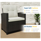 4-Piece All Weather Wicker Outdoor Patio Conversation Set