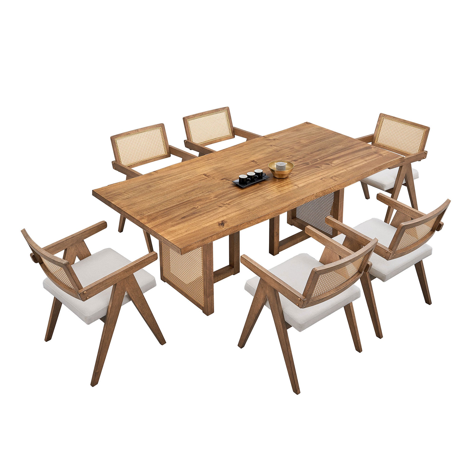 86.61 Inch Oversize Rectangular Waves Dining Table
