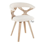 Mid-Century Modern Dining Accent Chair in Cream