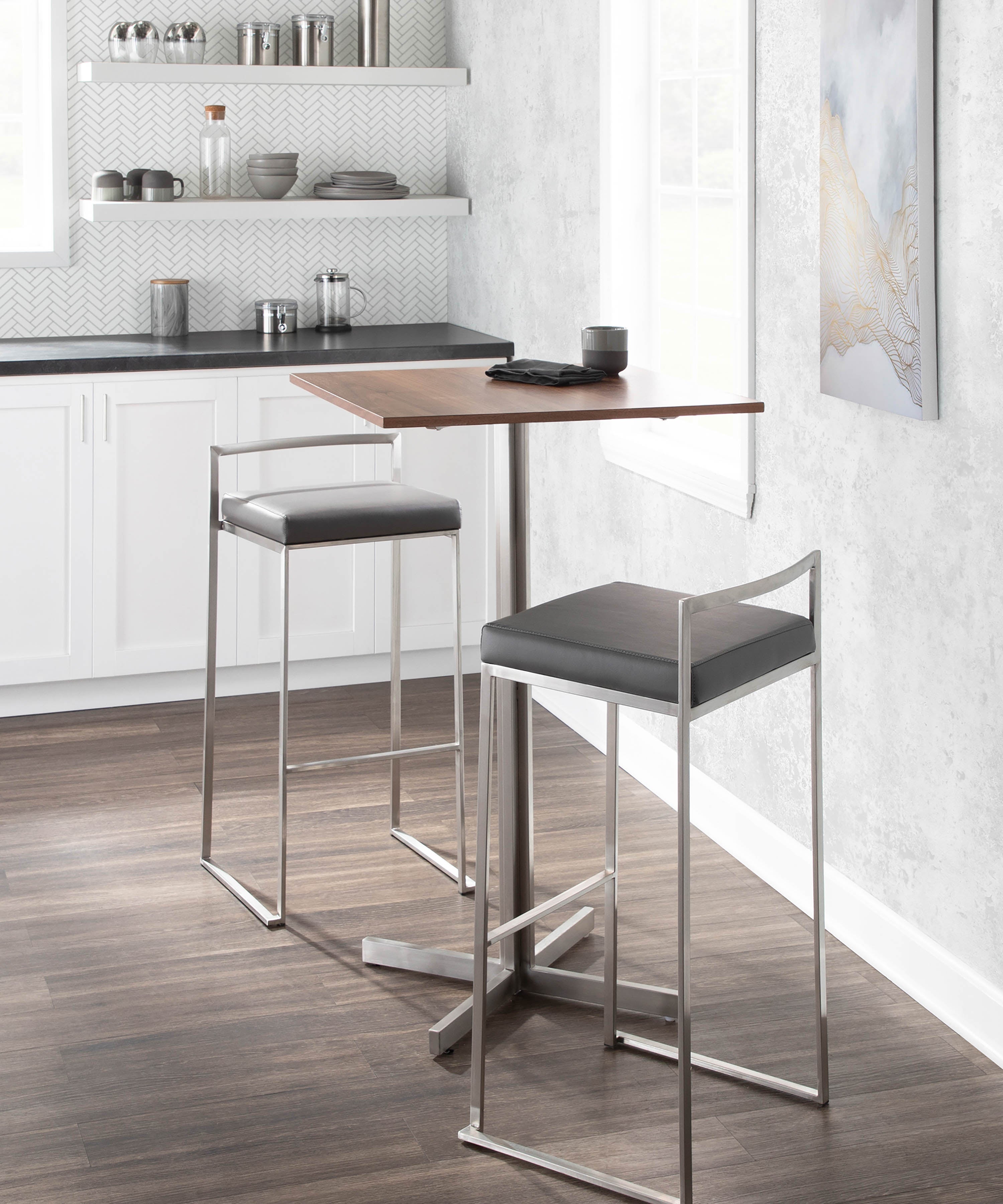 30" Contemporary Stackable Barstool Set