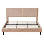 Simple Modern Camel Plush Soft Bed — King Size