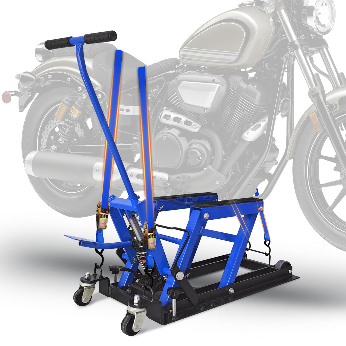 Hydraulic Motorcycle Lift Jack, 1500 LBS Capacity, Blue
