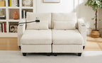 Convertible Chaise Lounge 63" Loveseat Sofa Bed