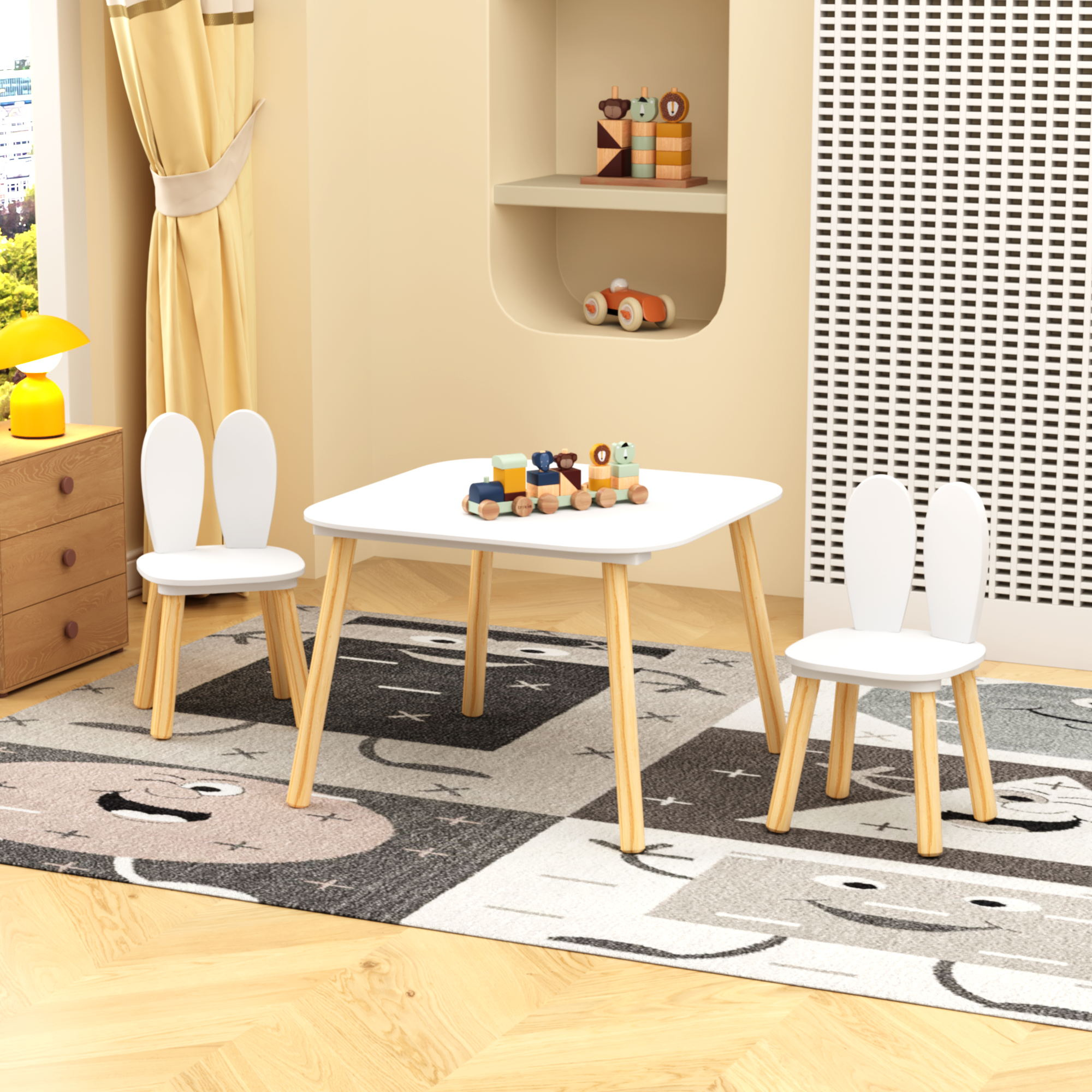Kids Table and 2 Chairs Set