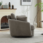 40.55"W Swivel Accent Chair with 2 Throw Pillows