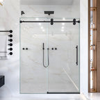 Frameless Single Sliding Shower Door – 5/16" Clear Tempered Glass