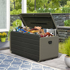 200 Gallon Plastic Deck Box with Lock, Wheels & Waterproof Lid