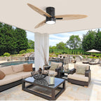 56 Inch Modern Design Flush Mount Ceiling Fan with Light and Remote Control