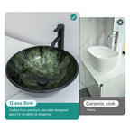 Artistic Tempered Glass Vessel Bathroom Sink