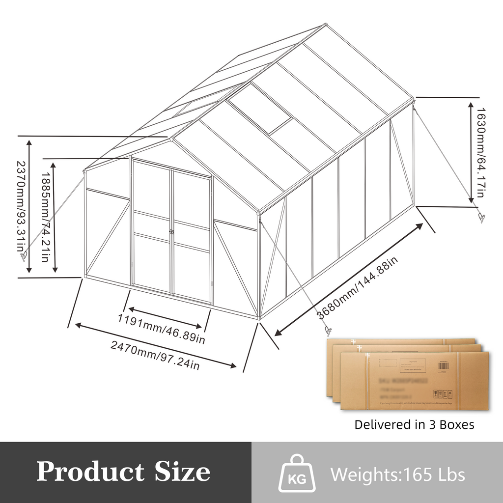 Newly Designed Greenhouse 8x12 FT