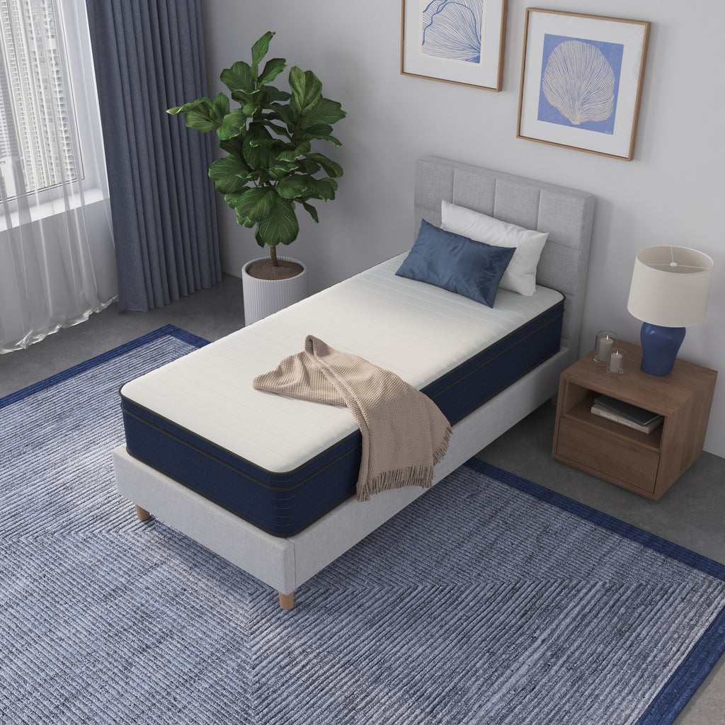 10 Inch Twin Size Medium Firm Euro Top Hybrid Mattress
