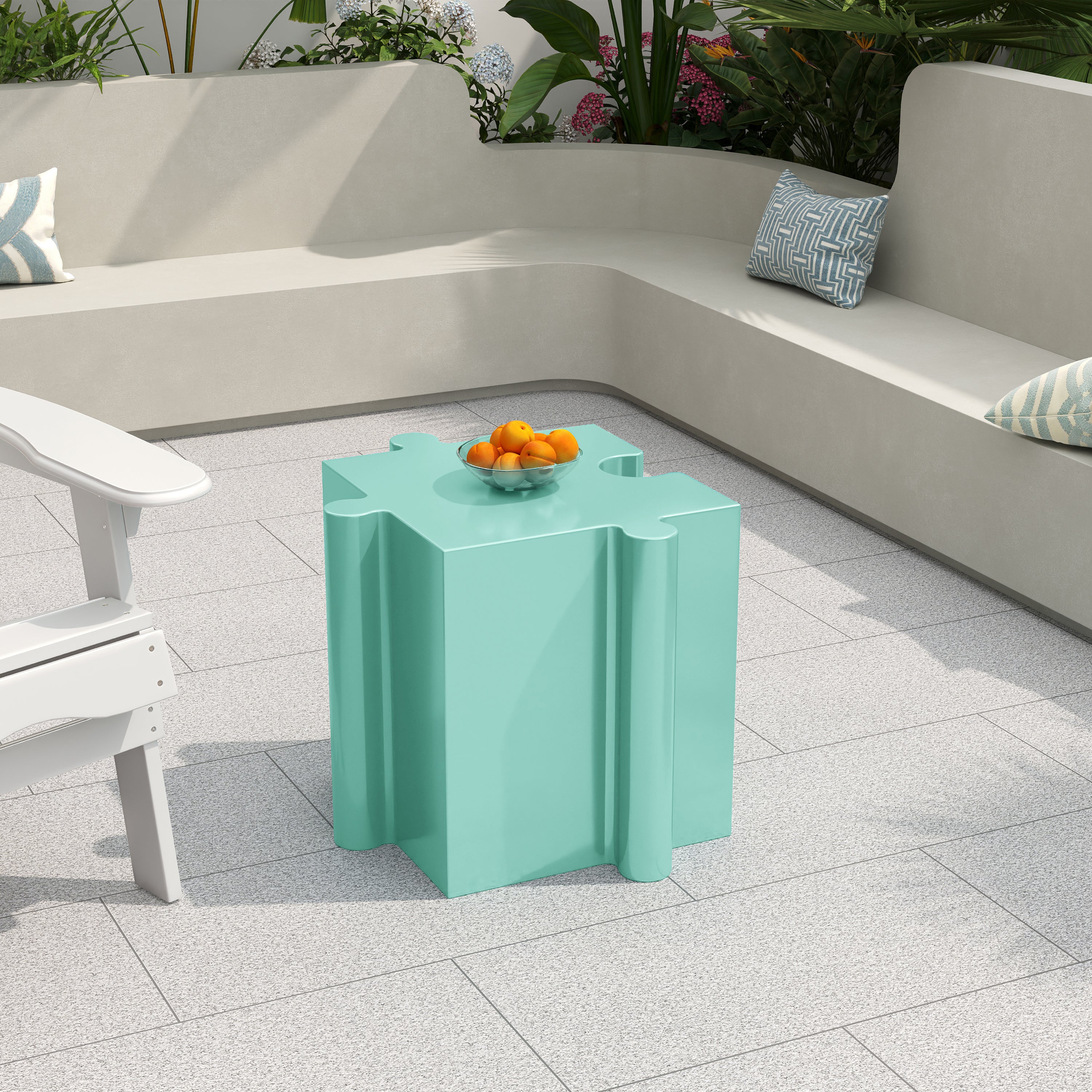 Puzzle Art Side Table, Modular Convex Edge MGO Table