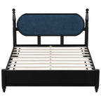 Queen Bed Frame, Solid Wood Platform with Slats
