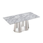 Modern Faux Marble Dining Table for 6