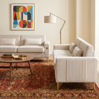 Ivory White 2-Piece Velvet Sofa Set