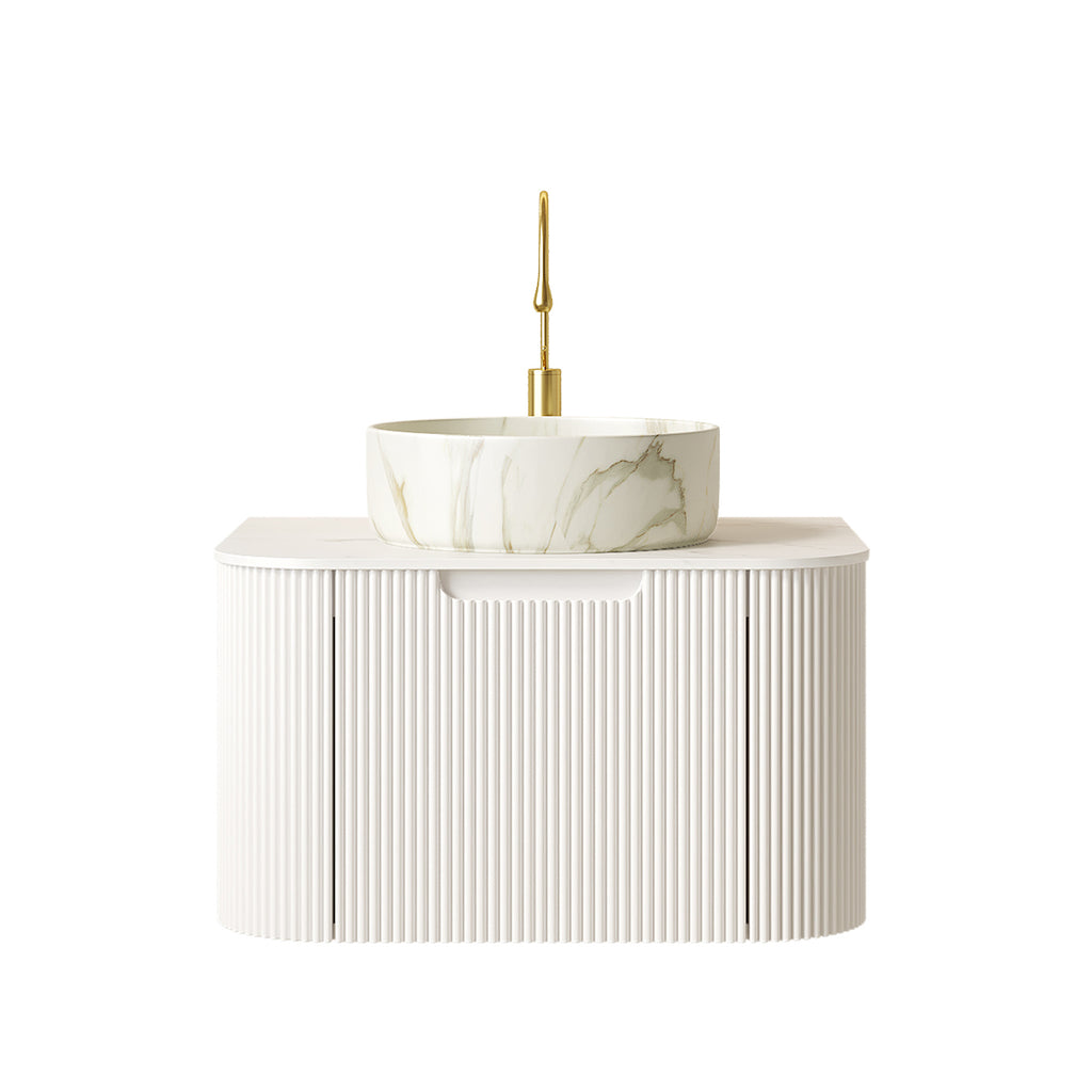 DINA 24" Bathroom Vanity & Sink, Floating Curved Edges