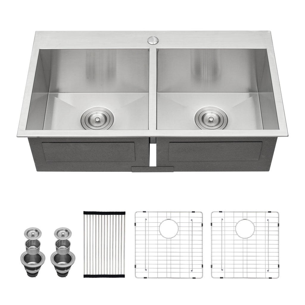 Double Bowl (50/50) Drop In Sink - Stainless Steel