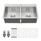 Double Bowl (50/50) Drop In Sink - Stainless Steel