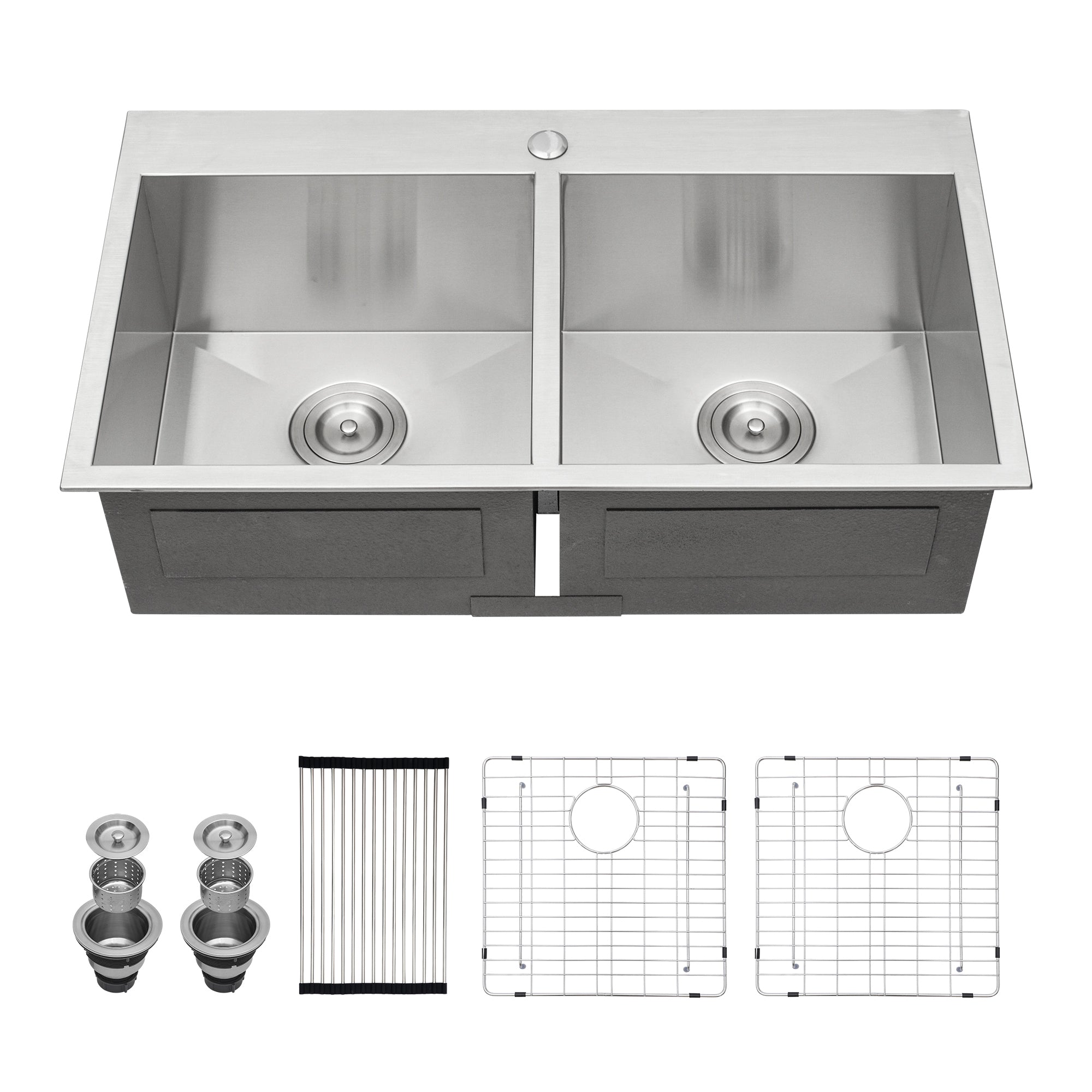 Double Bowl (50/50) Drop In Sink - Stainless Steel