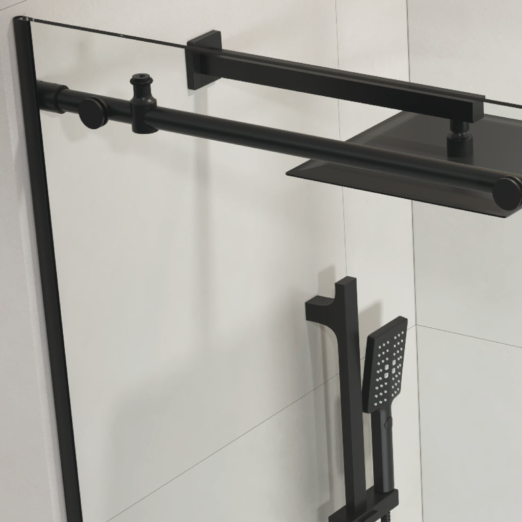 60" W x 76" H Sliding Frameless Shower Door in Matte