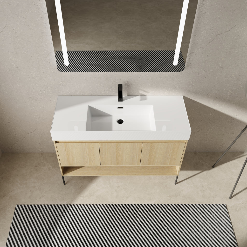 48" Bathroom Vanity Combo with Single Resin Sink