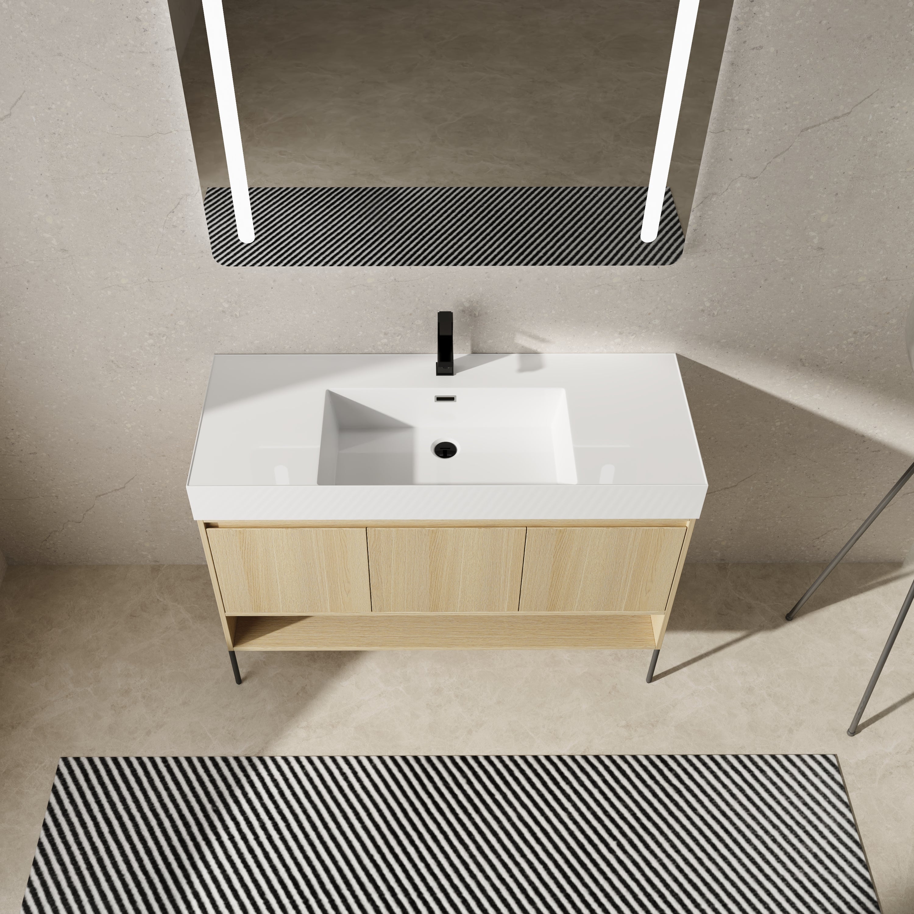 48" Bathroom Vanity Combo with Single Resin Sink