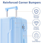 Lightweight Durable ABS Hardshell Luggage - 24 Inch Checked Travel Suitcase