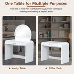 39" Makeup Vanity Table with Mirror Touch Screen Lighted Mirror