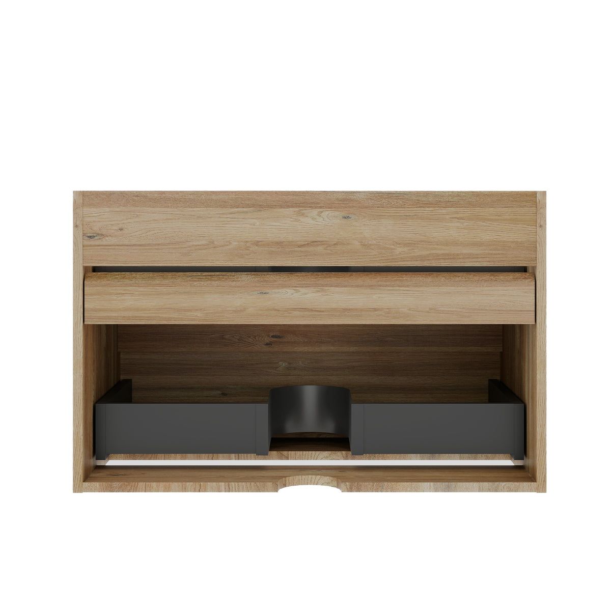 Grace 30 Wall-Mounted Bathroom Vanity, Rough Oak, Soft-Close Drawers