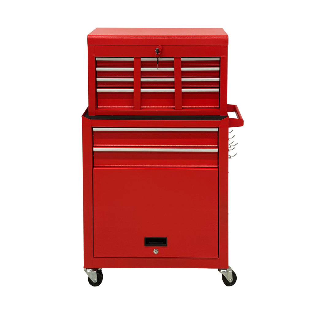 8-Drawer High-Capacity Rolling Tool Chest - Red