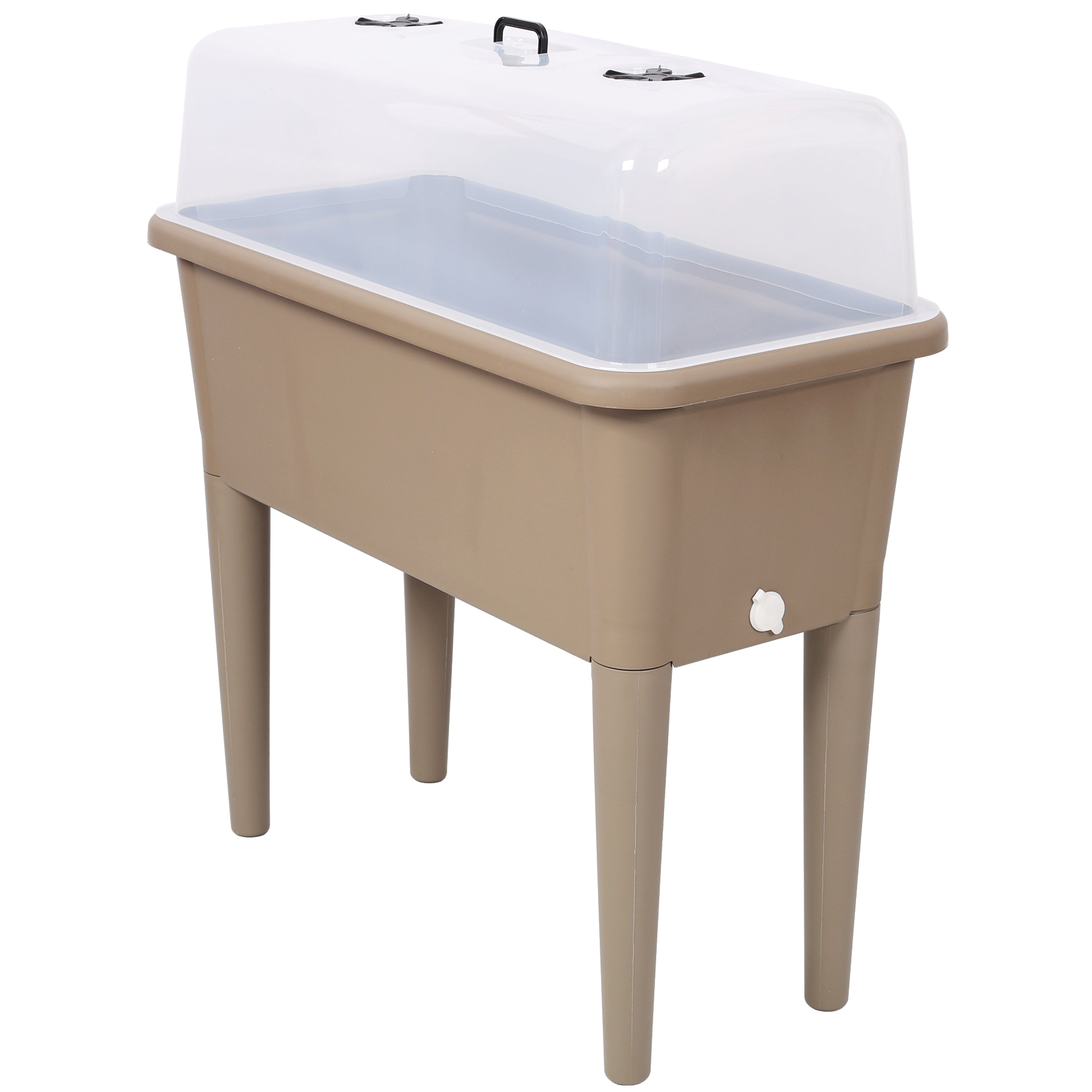 2-Piece Raised Garden Bed with Ventilated Greenhouse Lid