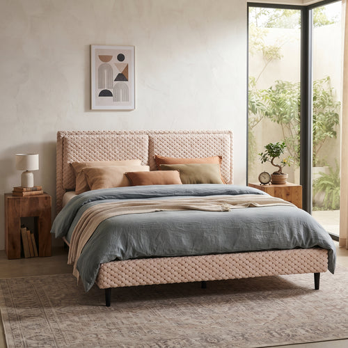 Simple Modern Camel Plush Soft Bed