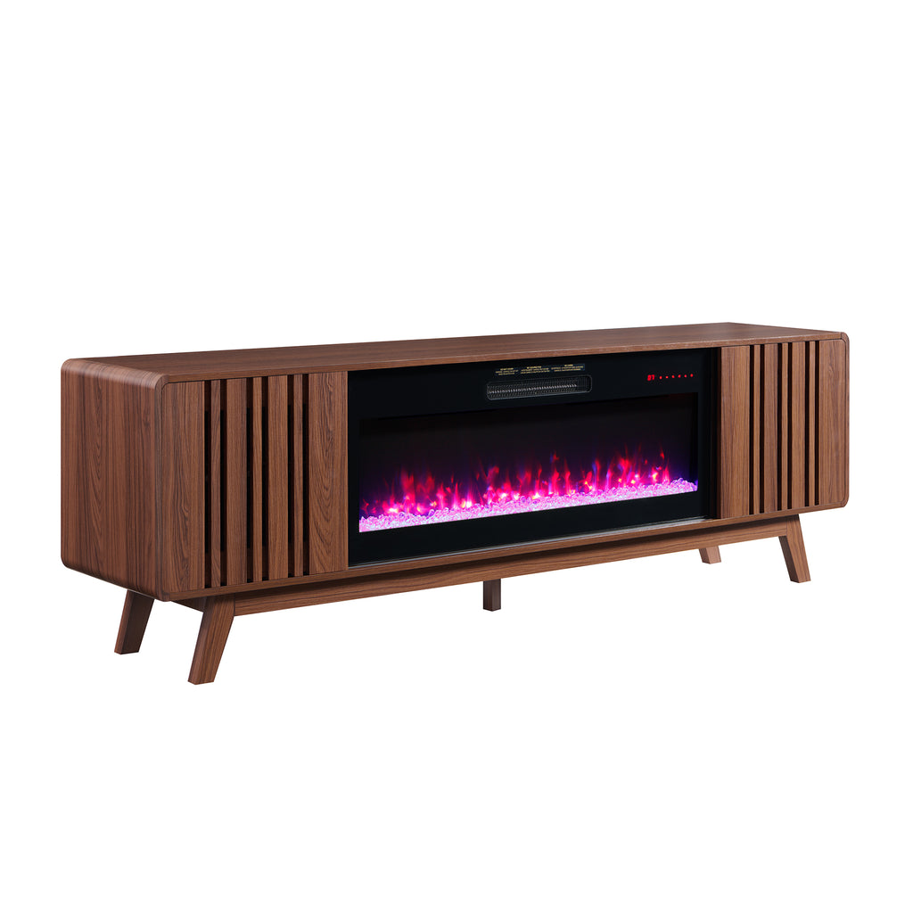 78 Inch Mid-Century Modern Electric Fireplace TV Stand
