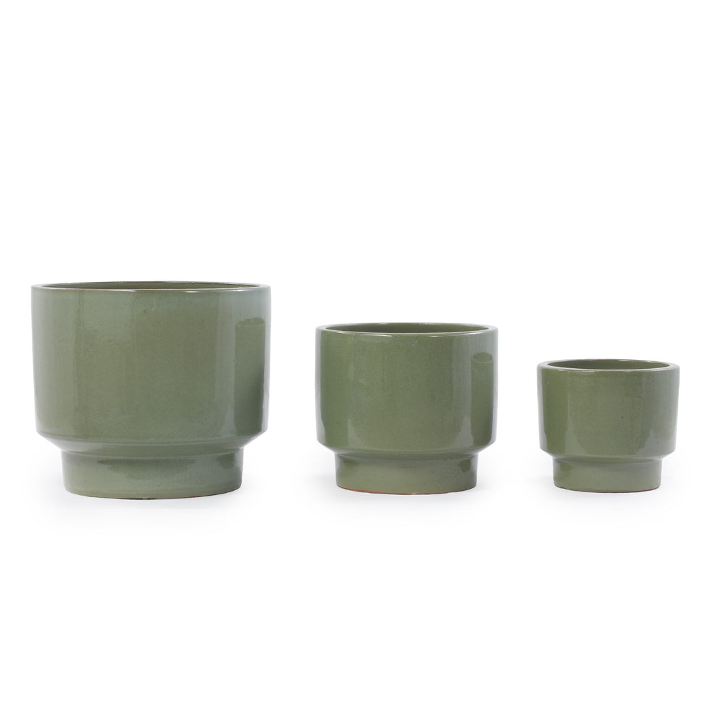 Handmade Solid Glaze Ceramic Planter Set of 3